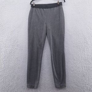 Talbots Womens Tapered Leg‎ Pull On Plaid Ankle Pants 6 Gray Black Mid Rise